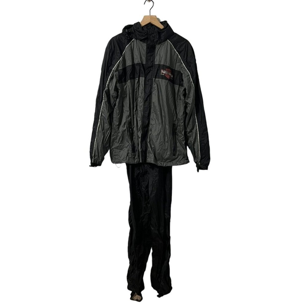 Harley Davison Motorcycle Riding Gear Nylon Size M Rain Jacket and Bibb